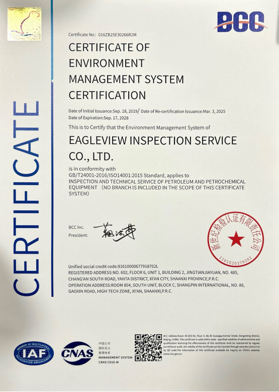 CERTIFICATE OFENVIRONMENTMANAGEMENT SYSTEMCERTIFICATION